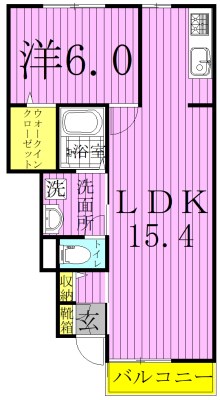 ジュネス 102号室 間取り