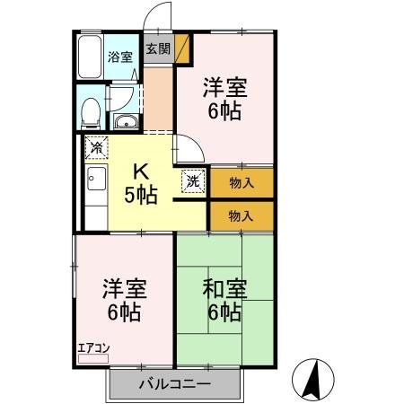 パールハイツ海老原38 203号室 間取り