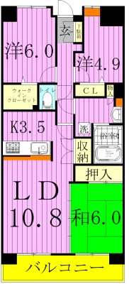 白井ロジュマン 415号室 間取り