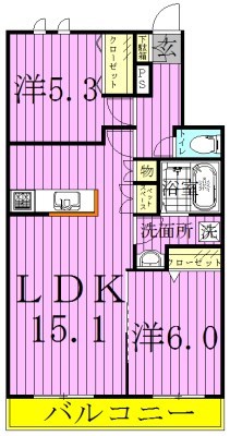 エクメーネセトルＭ 203号室 間取り