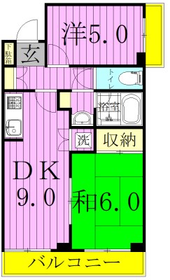 松戸竹ヶ花パークハウス 301号室 間取り