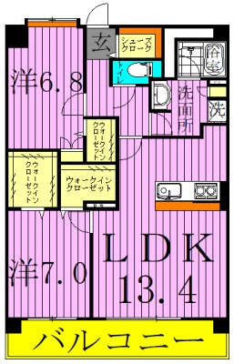 ロイヤルパークス新田 間取り図