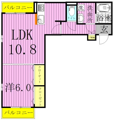 クレール　パル 102号室 間取り