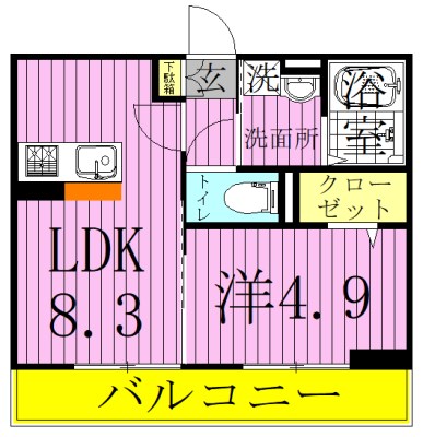 ラインハットA 203号室 間取り