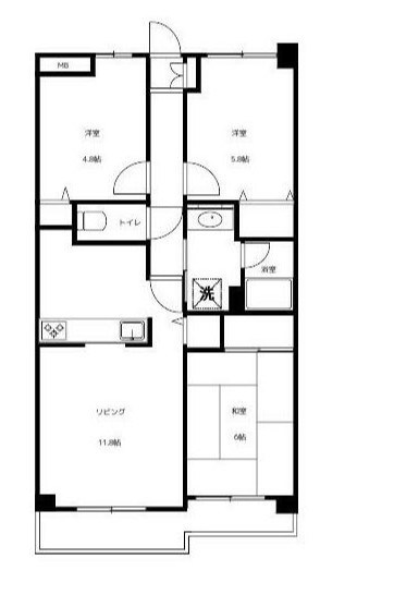 ソレイユ松戸 501号室 間取り