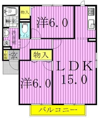 フルール・　アルス 202号室 間取り