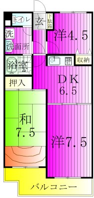 モンシャトー松戸 704号室 間取り