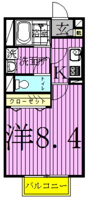 アムールＡＭＩＣＡＬ 102号室 間取り