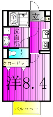 アムールＡＭＩＣＡＬ 102号室 間取り