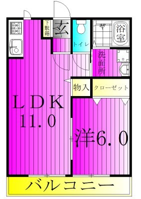 ＦＬＯＵＲＩＳＨ 102号室 間取り