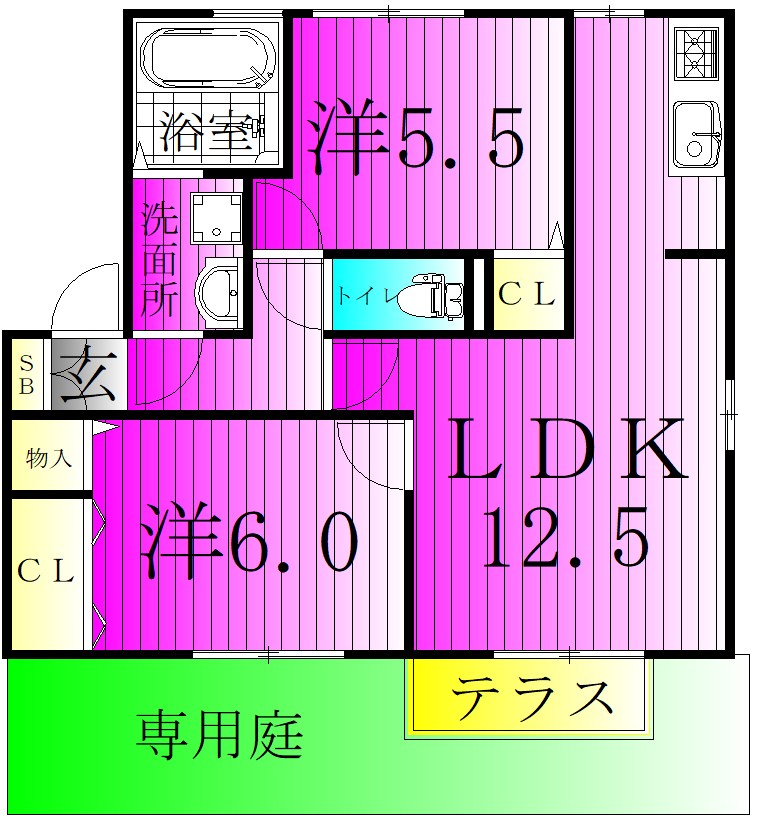リュミエール 101号室 間取り