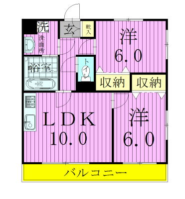 オークレア 303号室 間取り