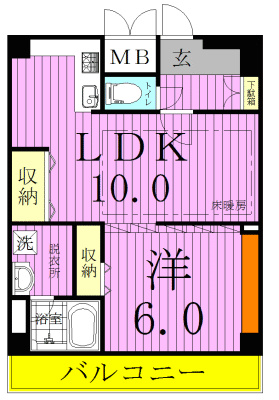 八潮ＰＡＲＫ　ＳＱＵＡＲＥ 602号室 間取り