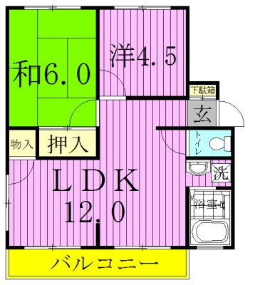 ジュネスC Ｃ201号室 間取り