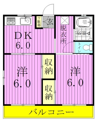 ハイツみのり 201号室 間取り