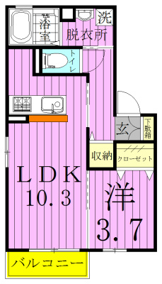レセーナＡ 102号室 間取り