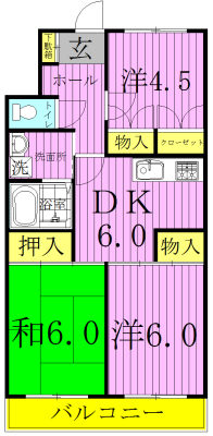 恩田コーポⅡ 203号室 間取り