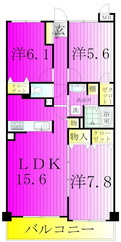 ヴィラモラージュ 309号室 間取り