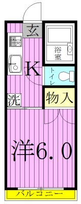 ワンロード 106号室 間取り