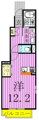 クレメント・リヴァーA棟 101号室 間取り