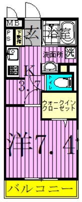 NTCながれやま 103号室 間取り