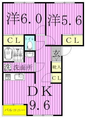 サンミラドールＣ 201号室 間取り