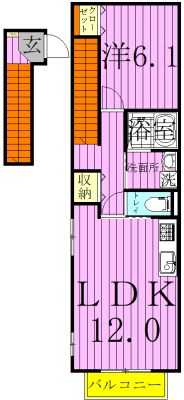 Ａｍｏｕｒ　Ｕｍｅｊｉｍａ（アムール　ウメジマ） 間取り図