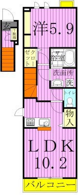 フランジパニ 203号室 間取り