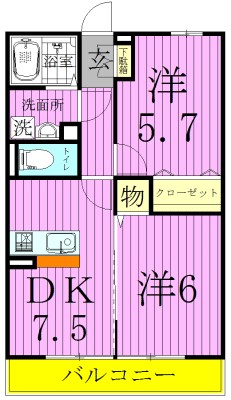 外河原コーポＢ 間取り図
