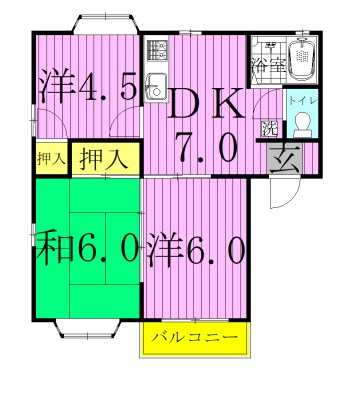 ウインズウメサト A 101号室 間取り