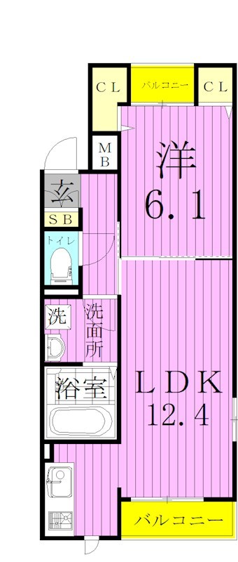 シリウス 101号室 間取り
