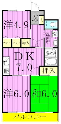 サングリーン高橋 201号室 間取り