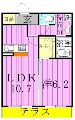 ラシーネオオタキ 102号室 間取り