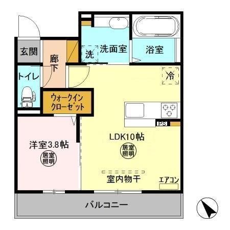 クレール白井 202号室 間取り