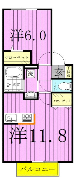 ルミエール参番館 202号室 間取り