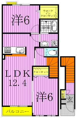 ブローテ・大井Ｂ 201号室 間取り