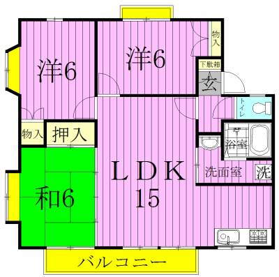 サンＶパーク６ 202号室 間取り