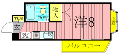 オーキスビル 3-F号室 間取り