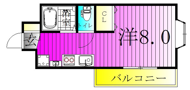 オーキスビル 3-F号室 間取り
