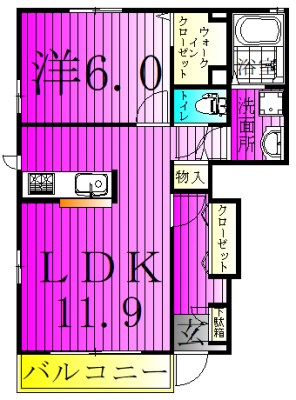はみんぐ　プリュネ 101号室 間取り