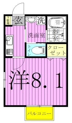 キャメル松戸５　Ａ棟 101号室 間取り