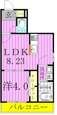 AJ北小金 101号室 間取り