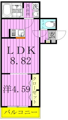 AJ北小金 105号室 間取り
