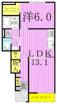 アルカンシエル　フォレⅡ 102号室 間取り