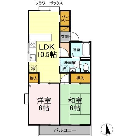 セジュールハイツⅡ 202号室 間取り