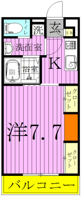 リブリ・松戸 207号室 間取り