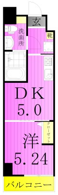 ペアパレス六町2号館  間取り図
