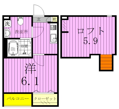 Opus　1 102号室 間取り