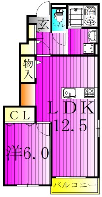 ルピナスアベニューⅡ 101号室 間取り
