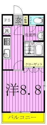 プライマリー 101号室 間取り